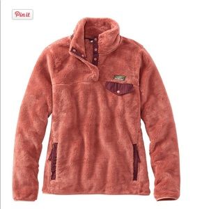 L.L. Bean Hi-Pile Fleece Pullover in Rose